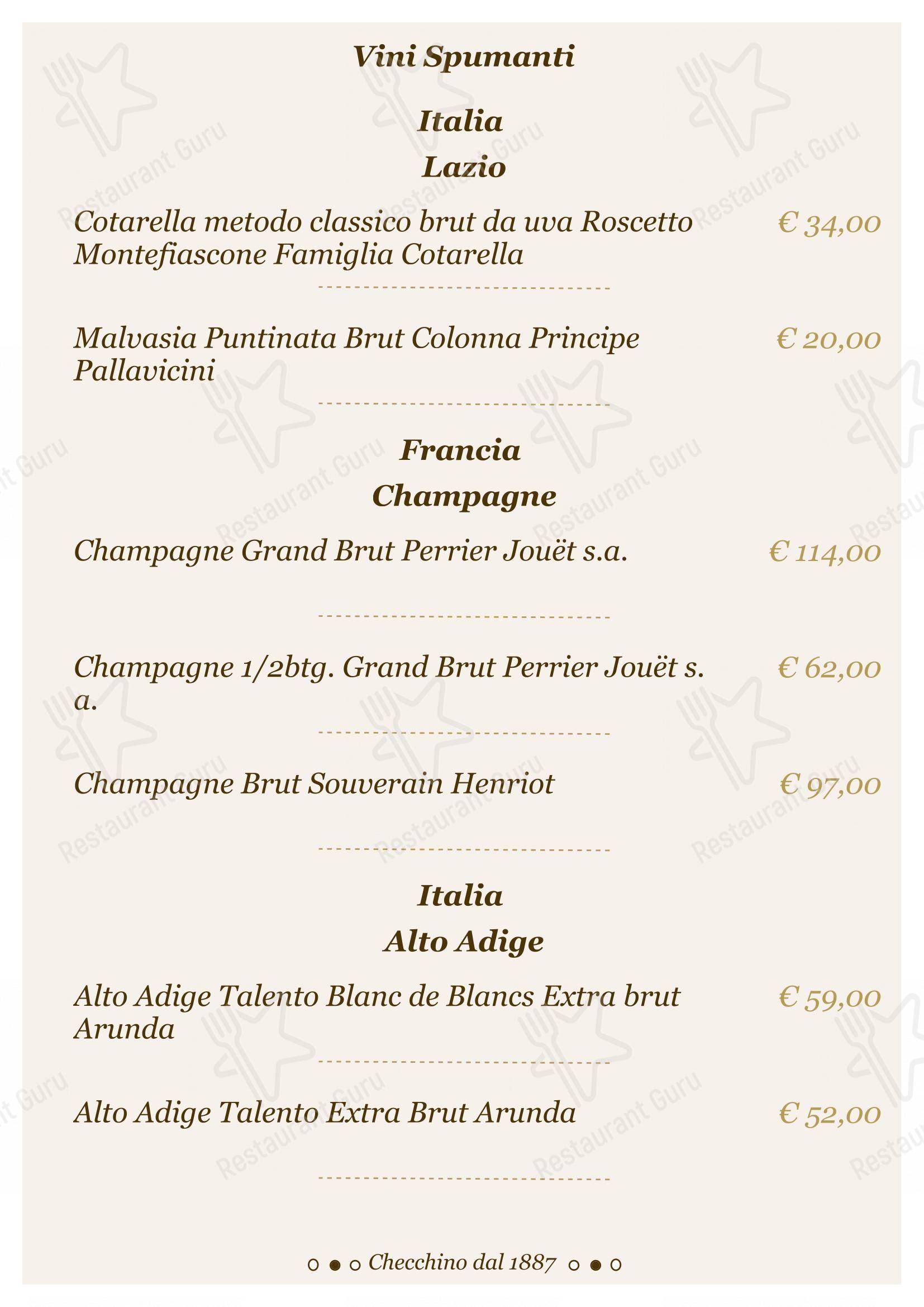 Checchino dal 1887 in Roma - Lunch Menu