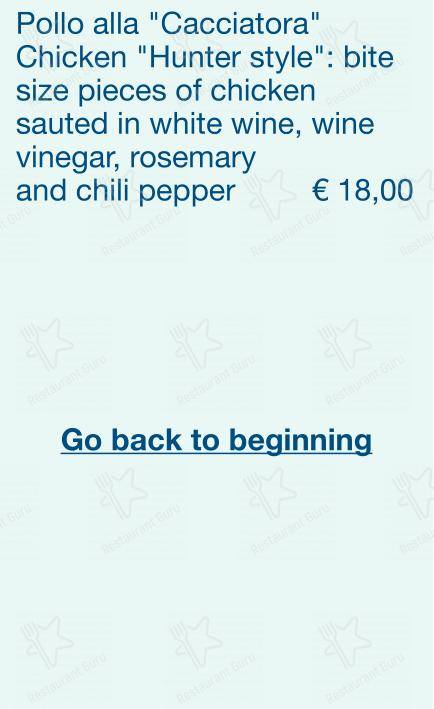Checchino dal 1887 in Roma - Menu bar