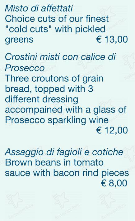 Checchino dal 1887 in Roma - Menu bar