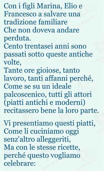 Menu per Checchino dal 1887 ristorante