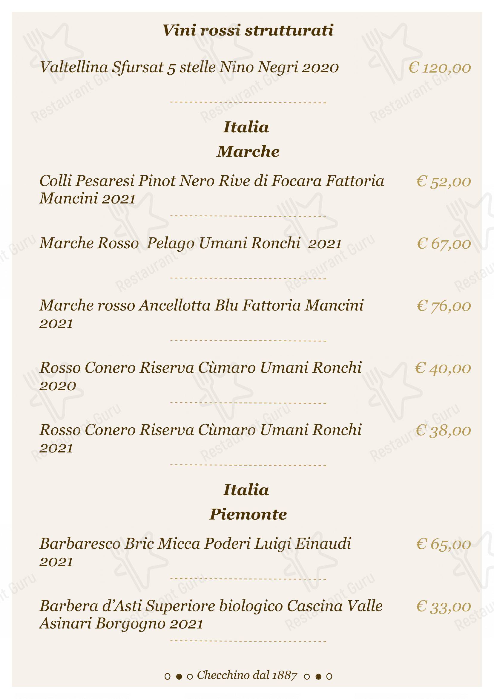 Checchino dal 1887 in Roma - Lunch Menu