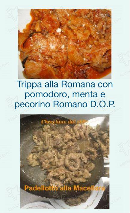 Menu per Checchino dal 1887 ristorante