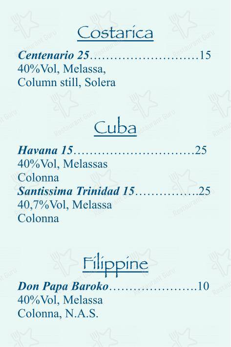 Dinner Menu per Checchino dal 1887 ristorante