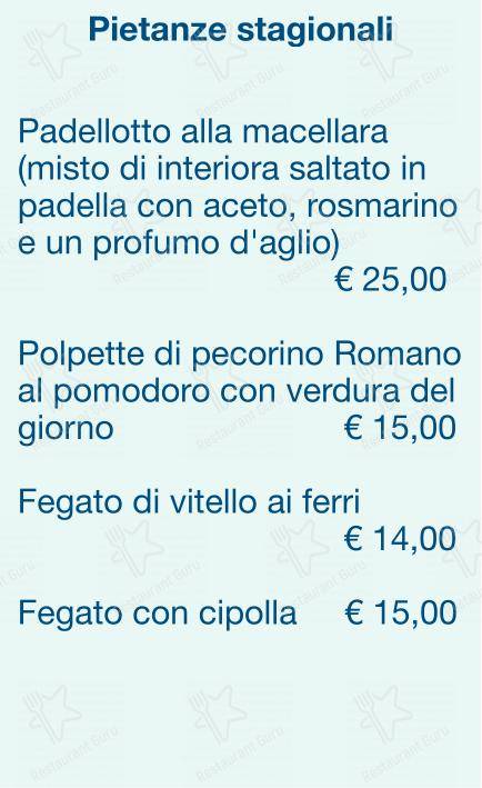 Menu di Checchino dal 1887 - Menu