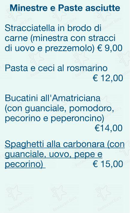 Checchino dal 1887 in Roma - Menu