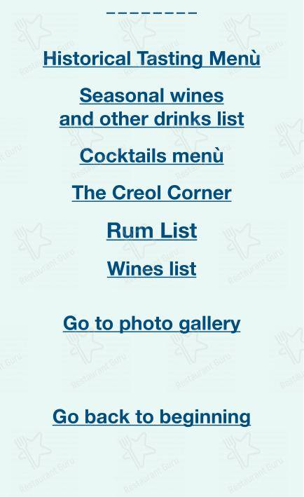 Menu bar per Checchino dal 1887 ristorante