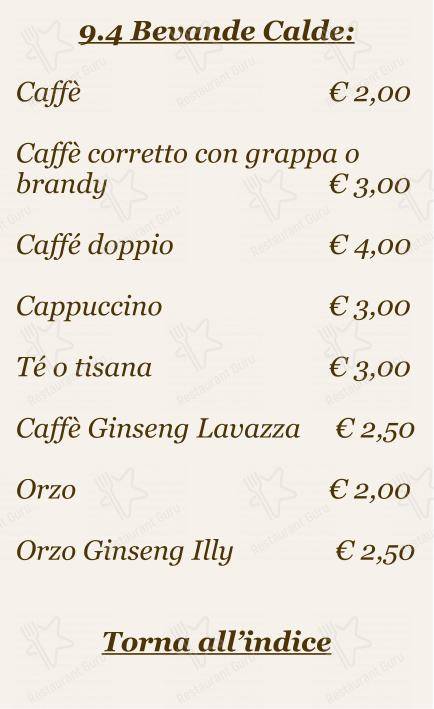 Checchino dal 1887 in Roma - 菜单