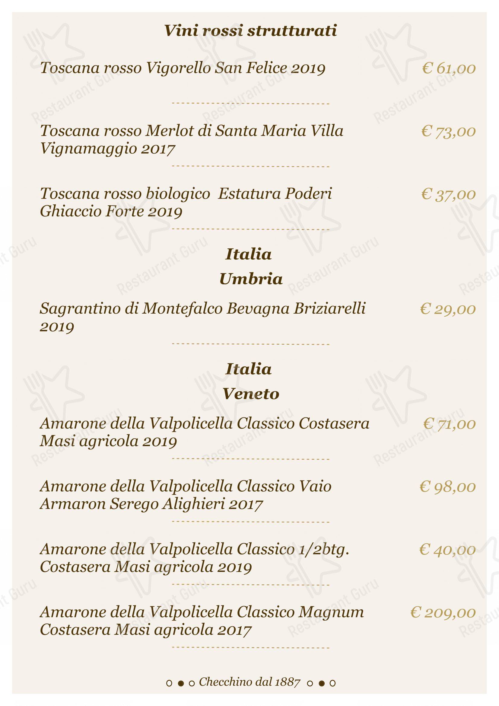 Lunch Menu per Checchino dal 1887 ristorante