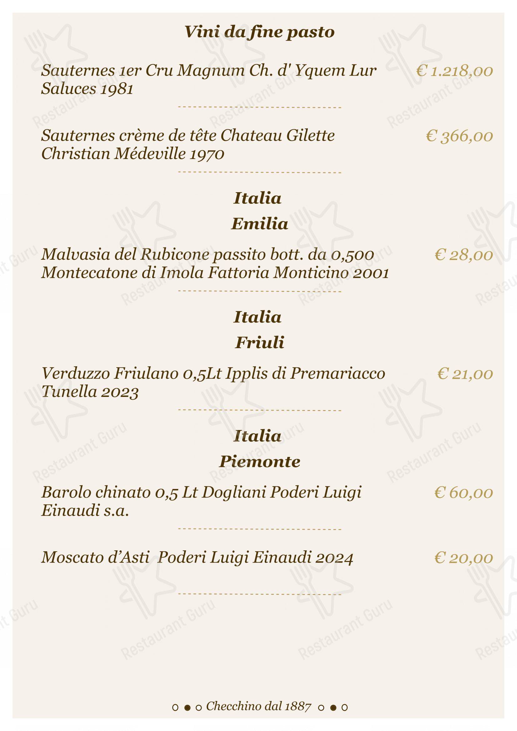 Lunch Menu per Checchino dal 1887 in Roma