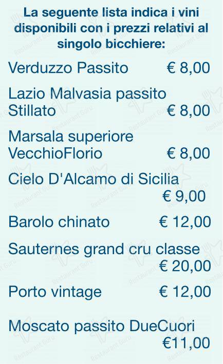 Menu per Checchino dal 1887 ristorante