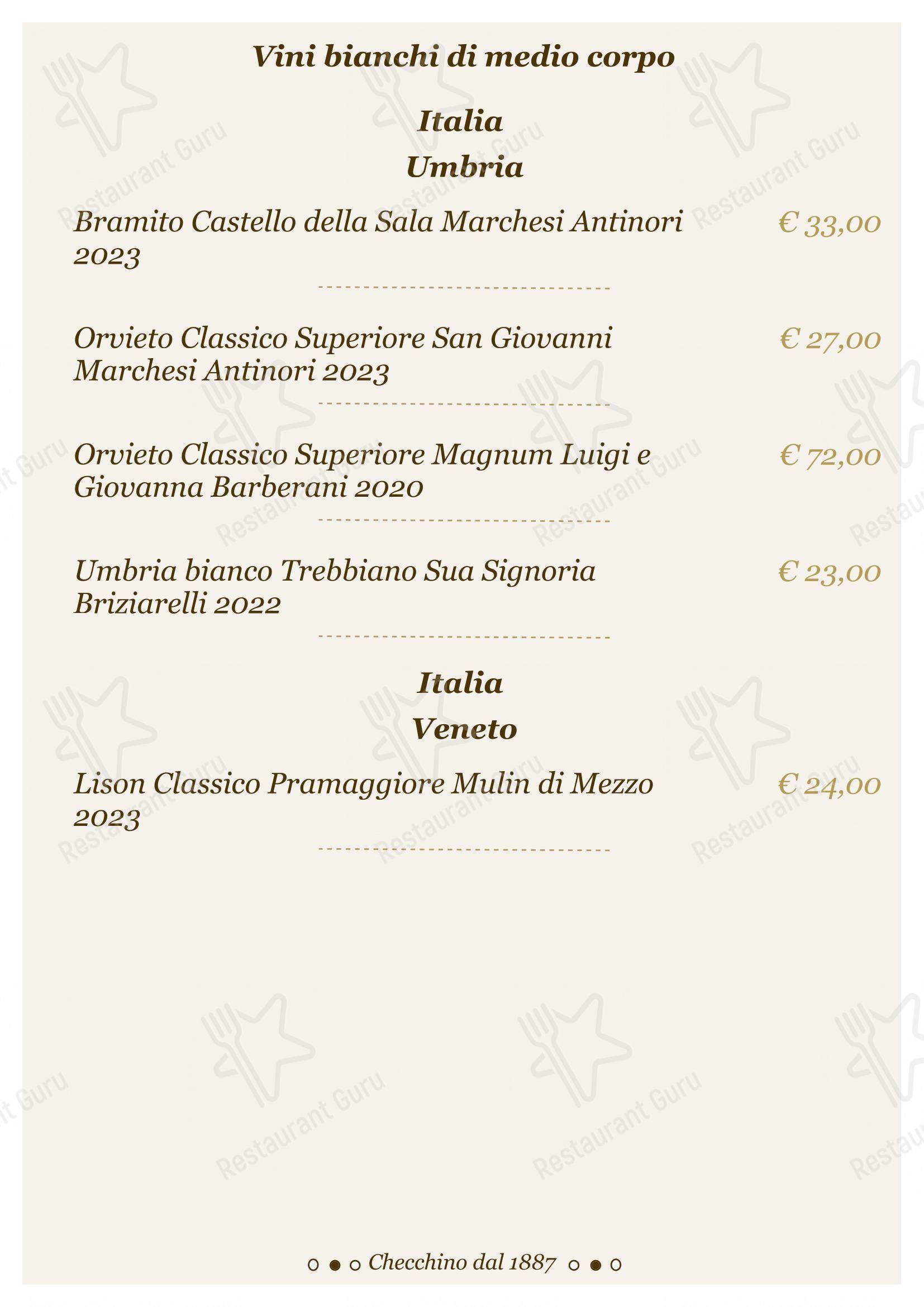 Checchino dal 1887 in Roma - Lunch Menu