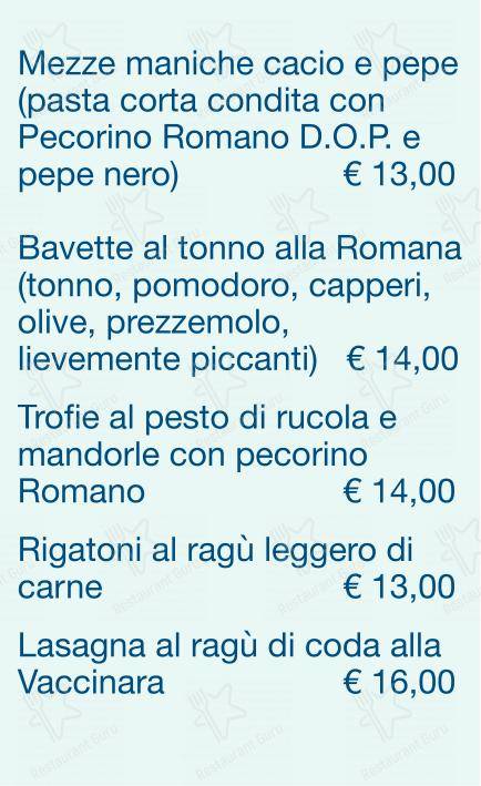 Menu di Checchino dal 1887 - Menu