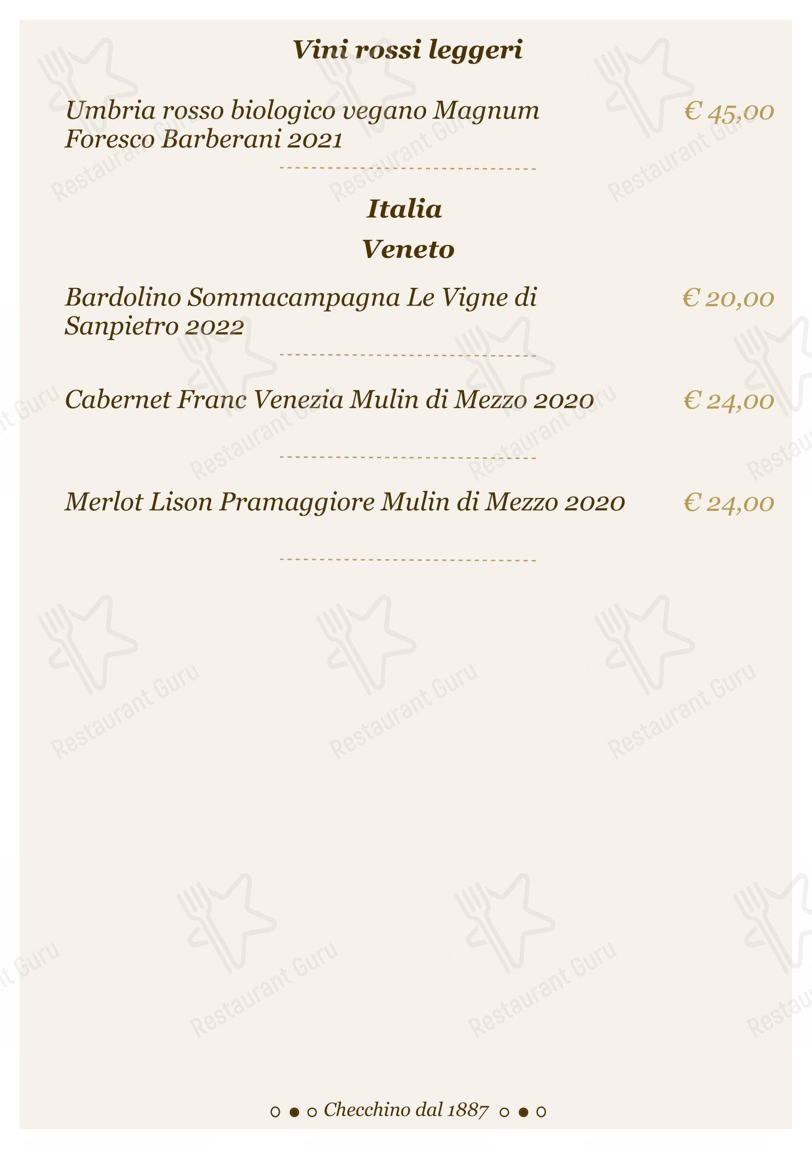 Lunch Menu per Checchino dal 1887 ristorante