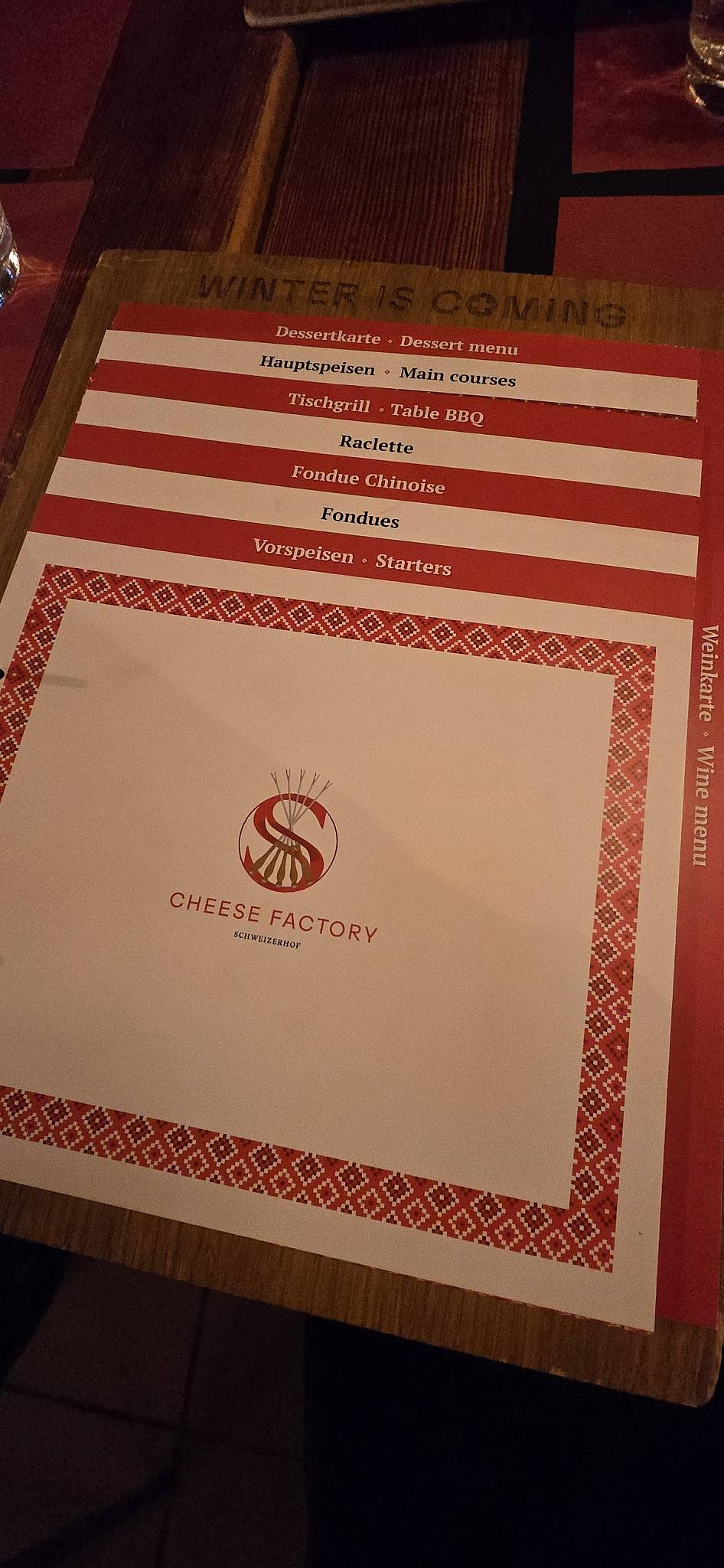 Menu di Cheese Factory 