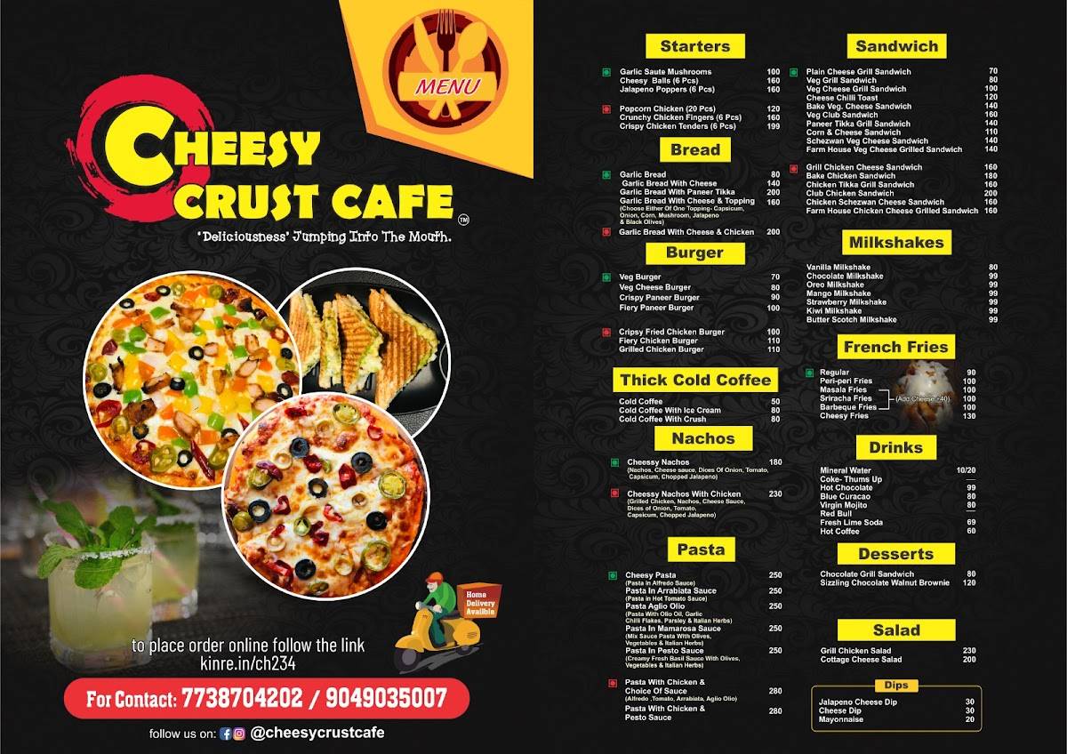 Cheesy crust cafe menu