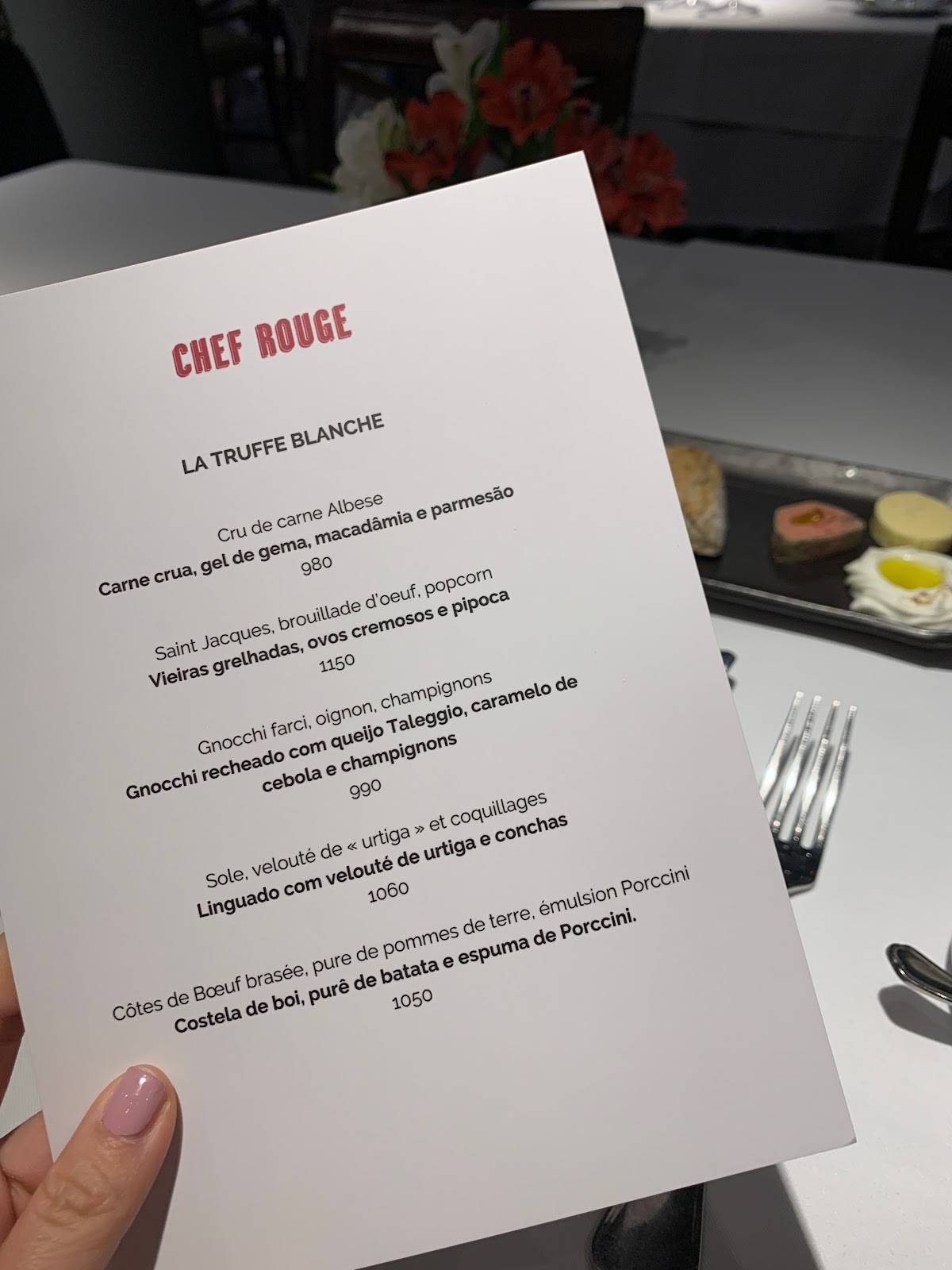 Chef Rouge cardápio