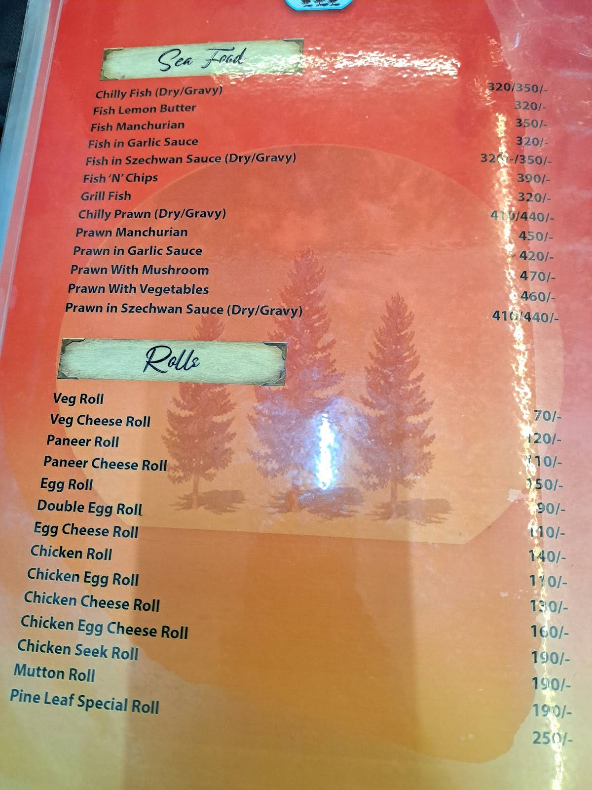 Pine leaf restaurant menu