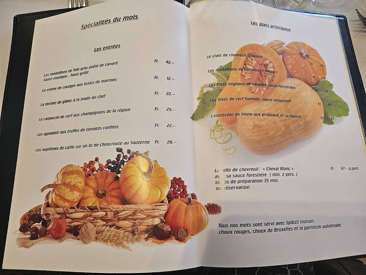 Menu di Cheval Blanc 