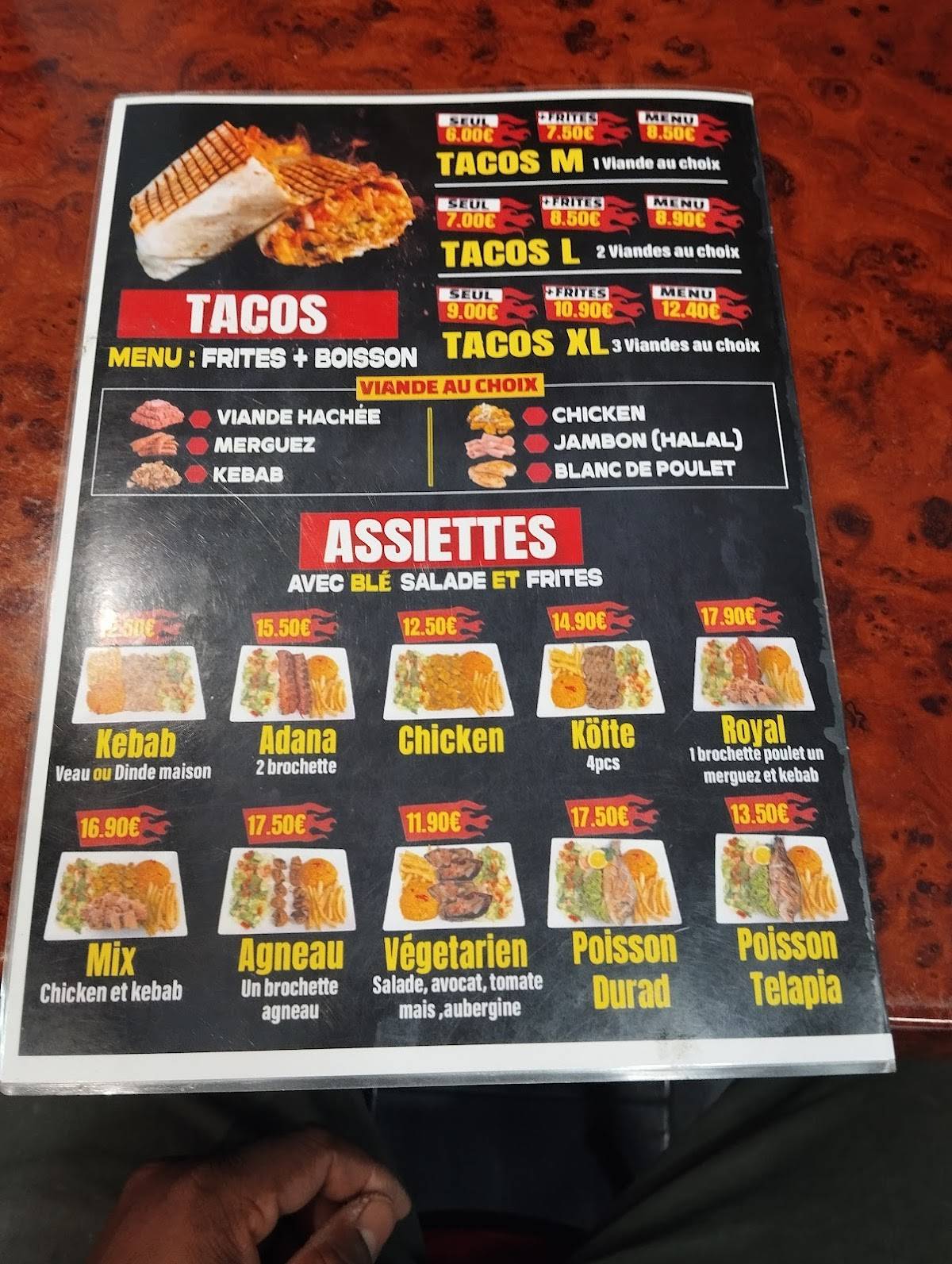 Menu de Chez Ali