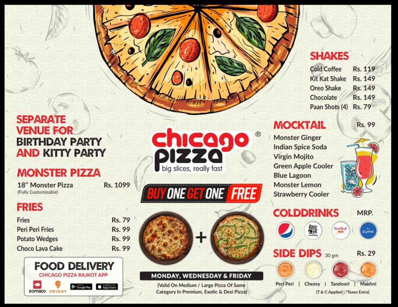 Menu at Chicago Pizza Rajkot, Rajkot