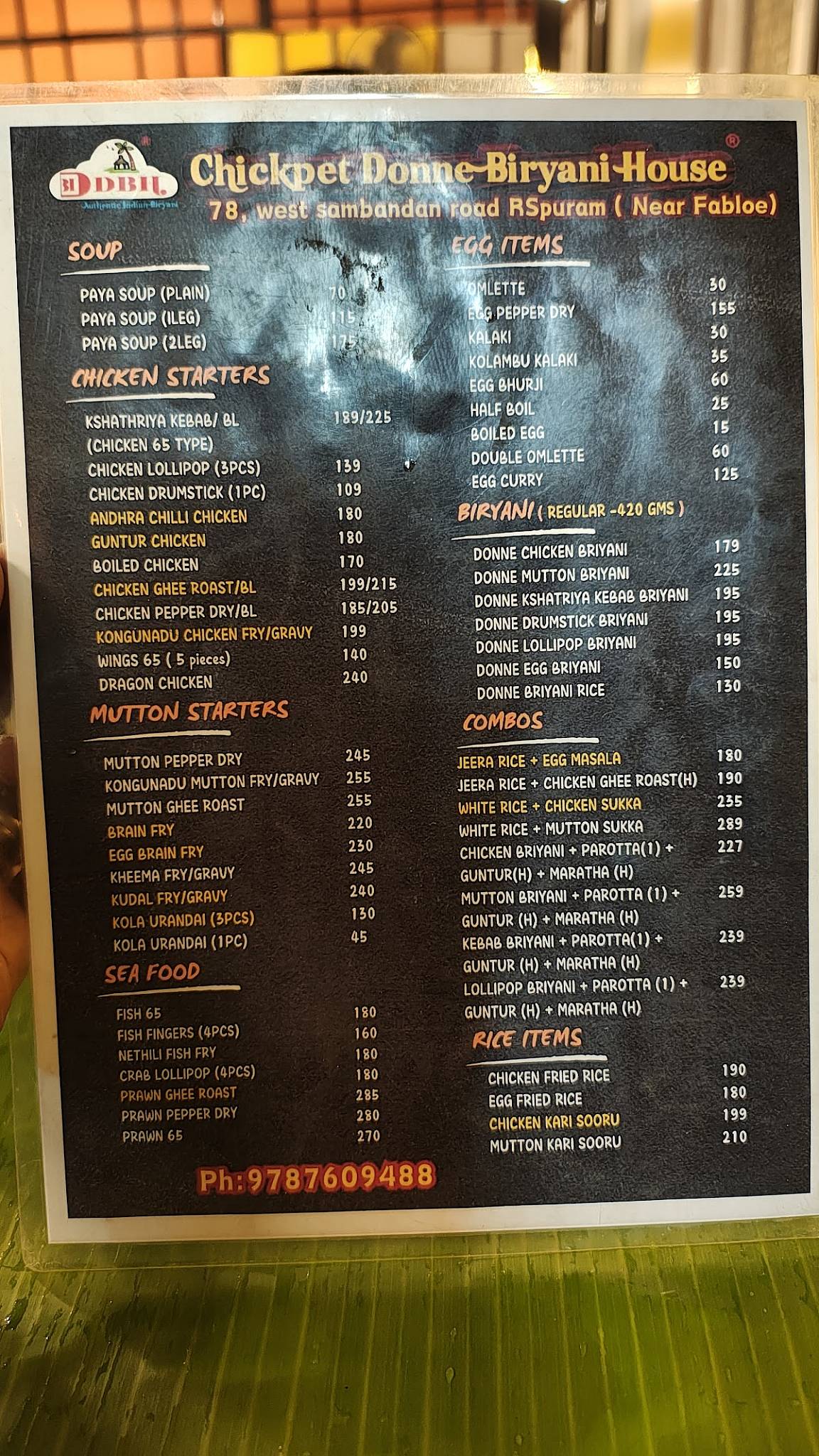 Chickpet Donne Biryani House - Coimbatore menu