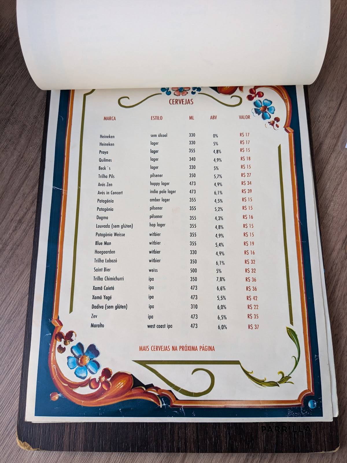 Chimichurri Parrilla cardápio