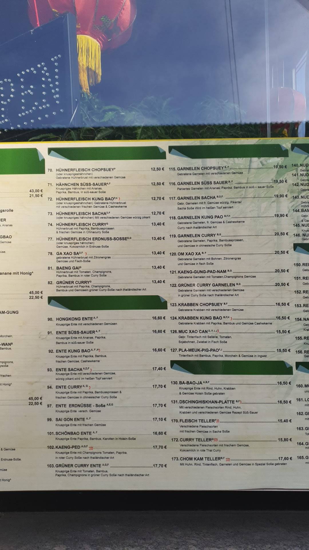Speisekarte von ChinaThai Bambusgarten Nguyen restaurant, Günzburg