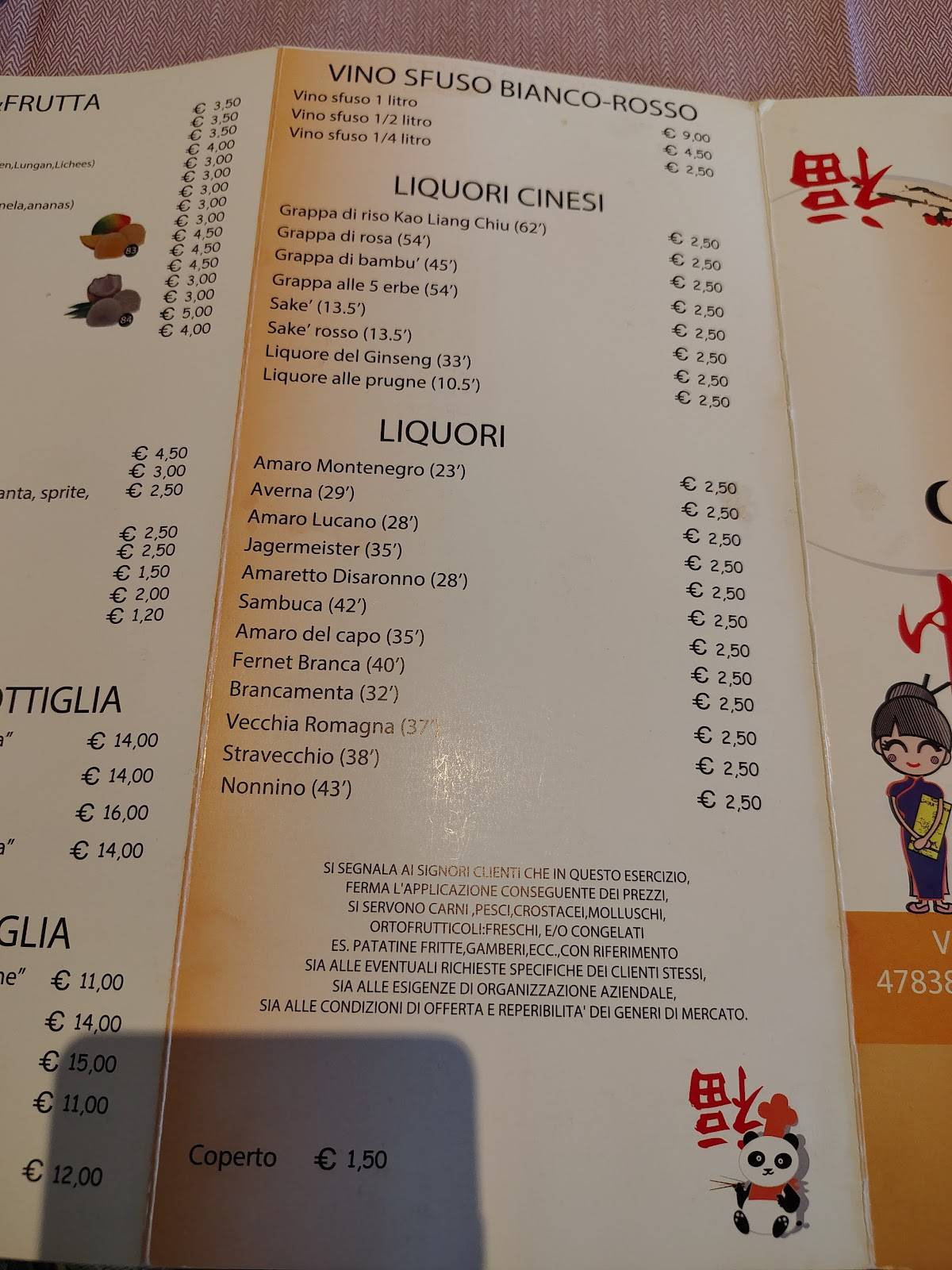 Menu di Chinatown 