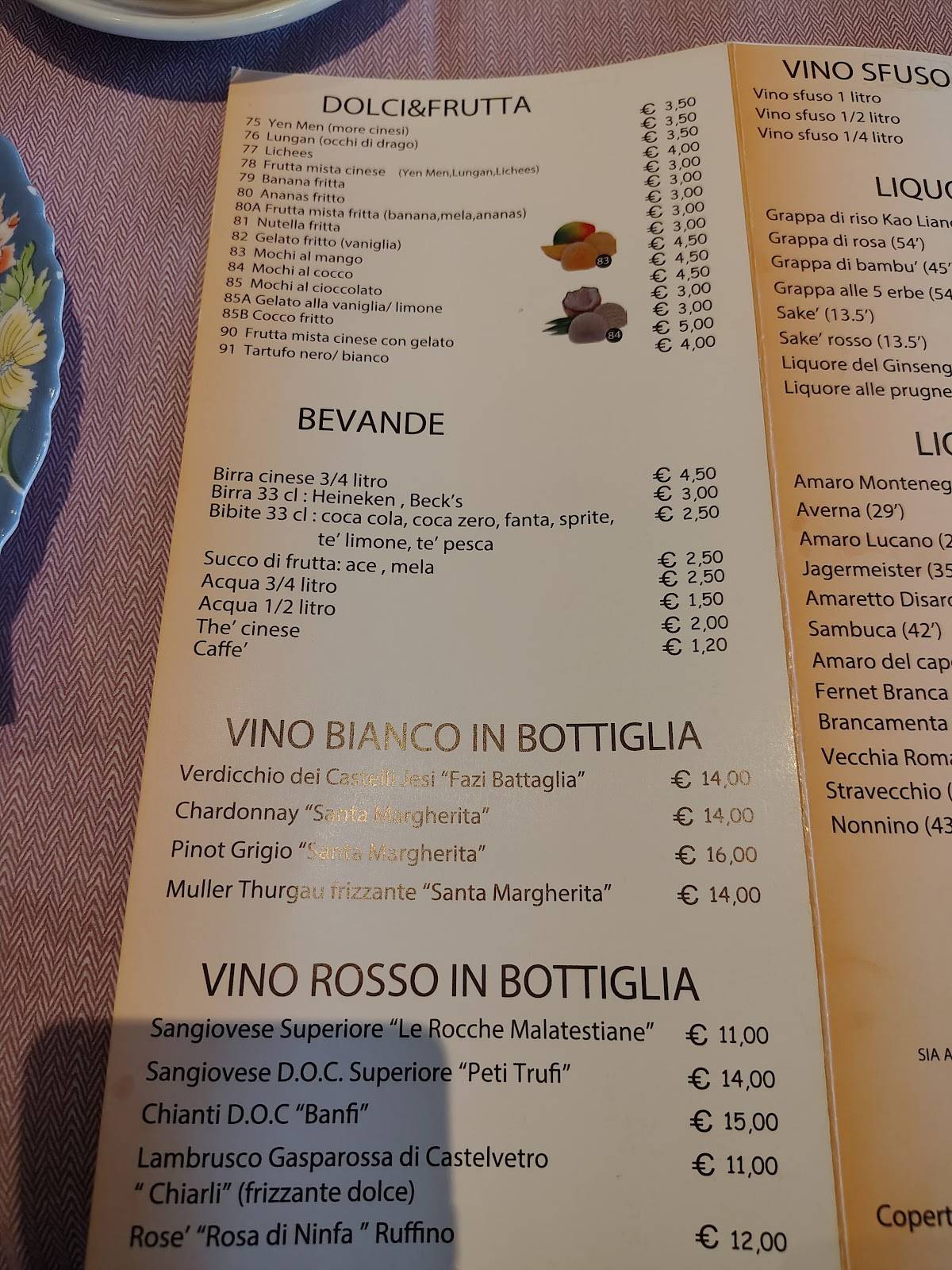 Menu di Chinatown 