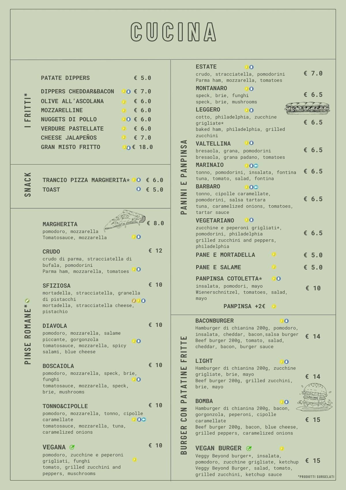 Menu di Conca d'Oro Lido 
