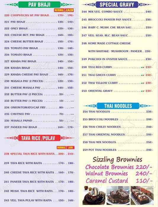 Chopsticks ( Pure Veg Chinese Restaurant in Borivali ) menu