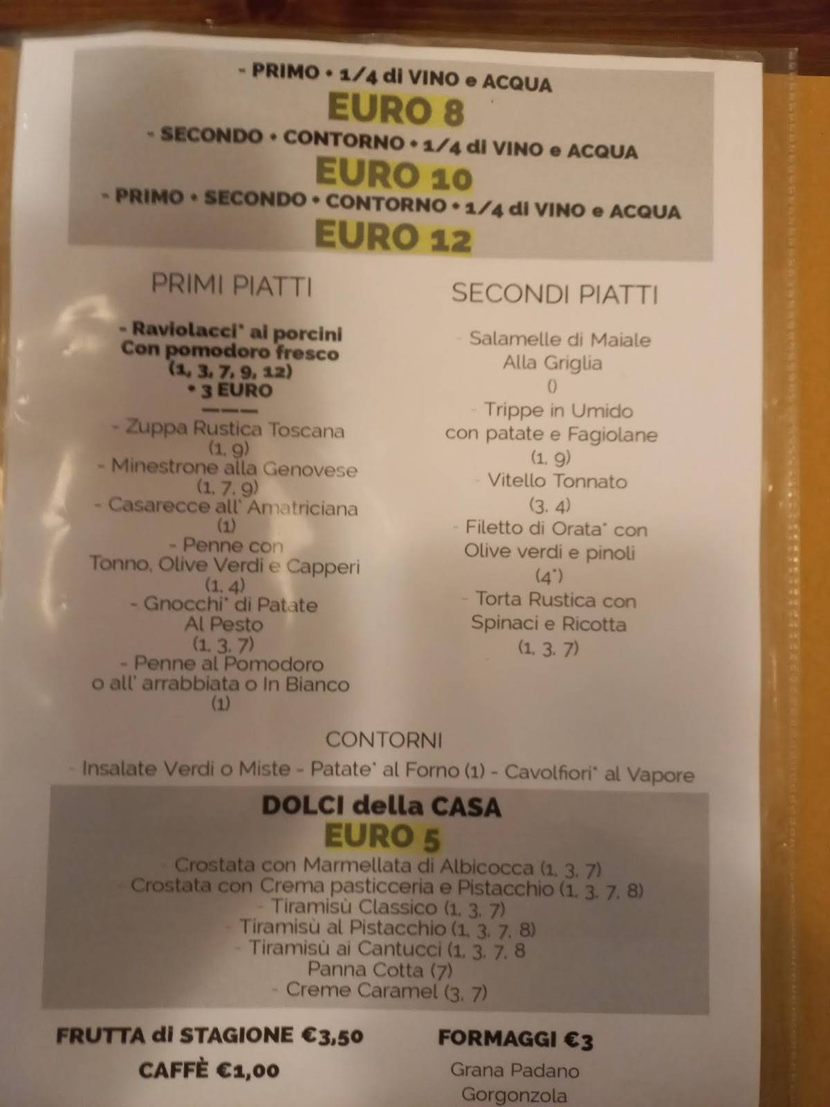 Menu di Ci Vediamo da Romoli 