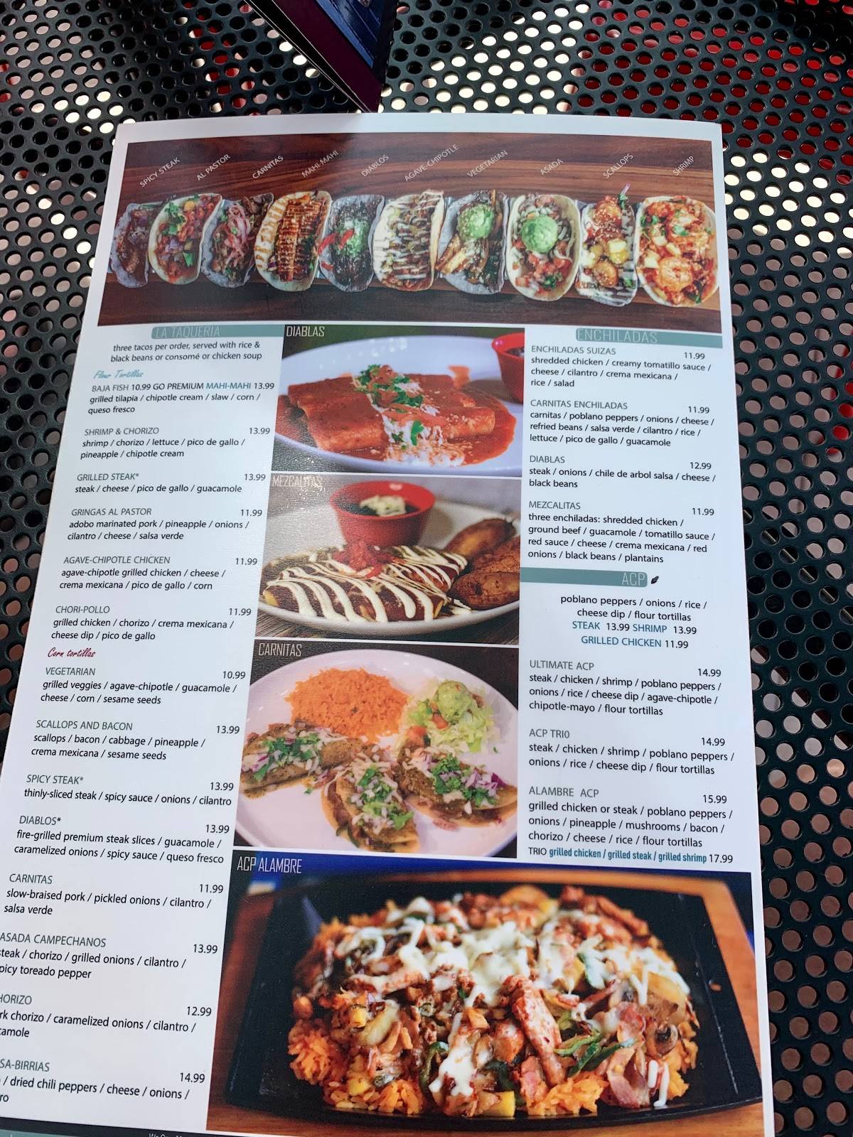 Menu at Mezcalito Clayton restaurant, Clayton