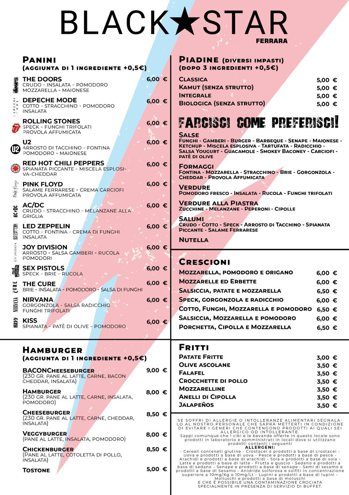 Menu di Circolo BlackStar 