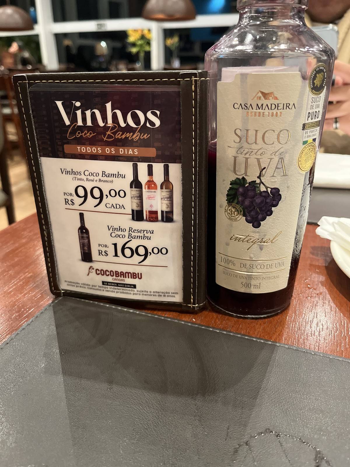 Coco Bambu cardápio