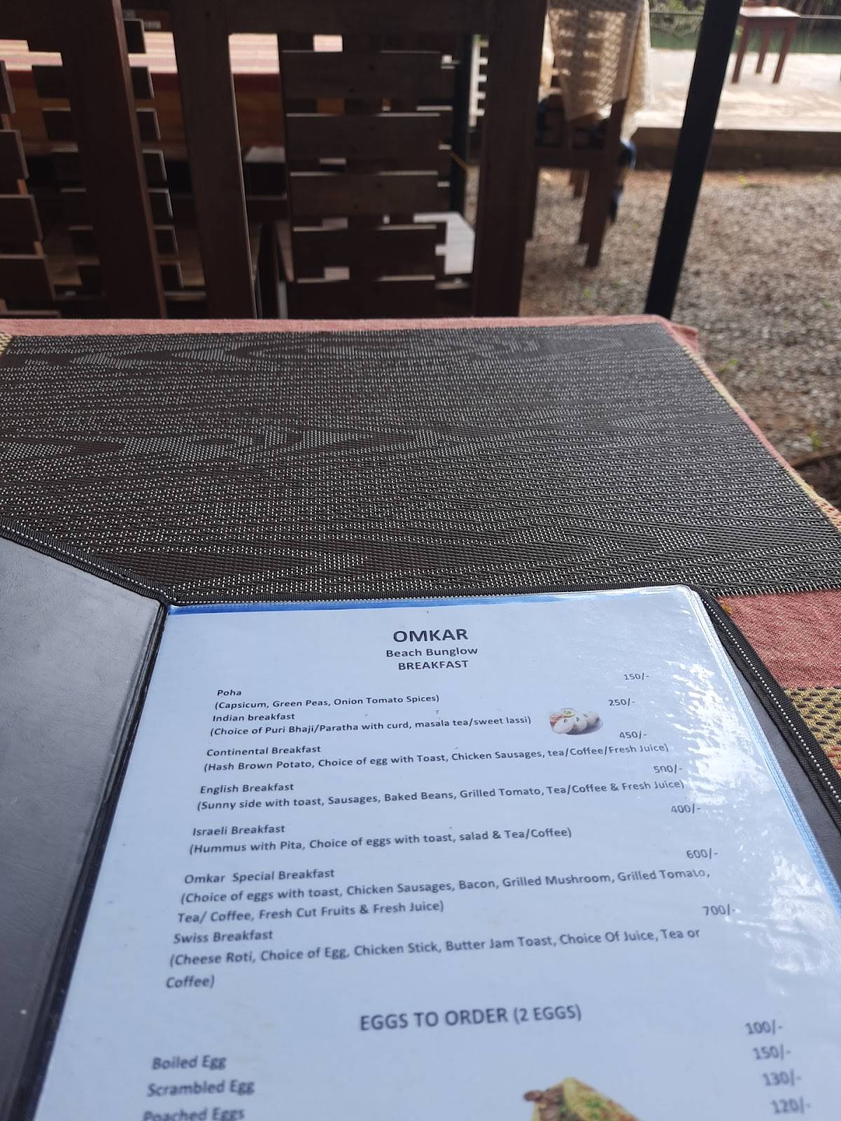 Coco Nest Agonda menu