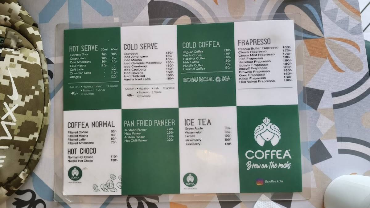 Coffea Kota menu