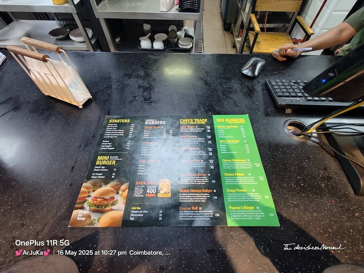 Burger Ka Baap - BKB Cafe menu