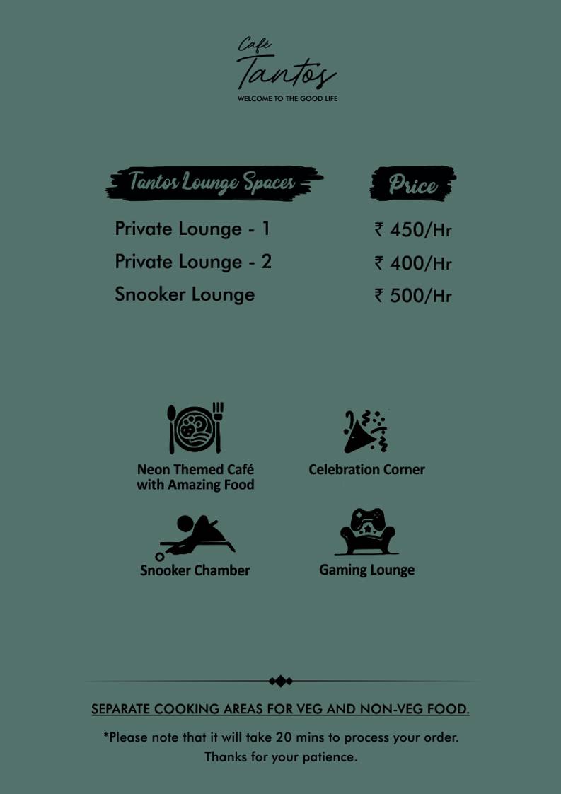 Café Tantos menu