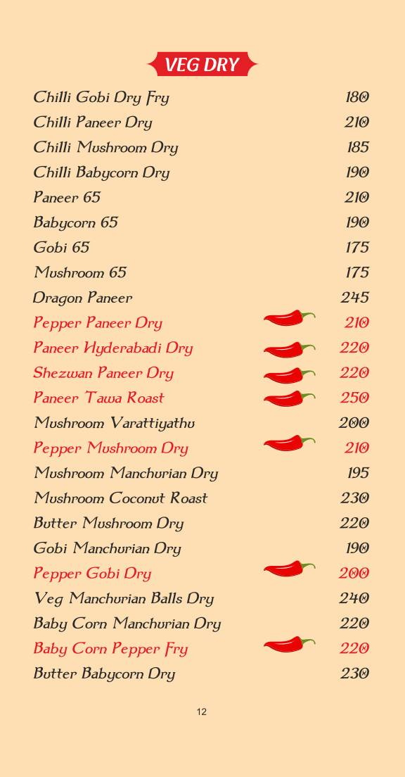 Green Tree Restaurant menu