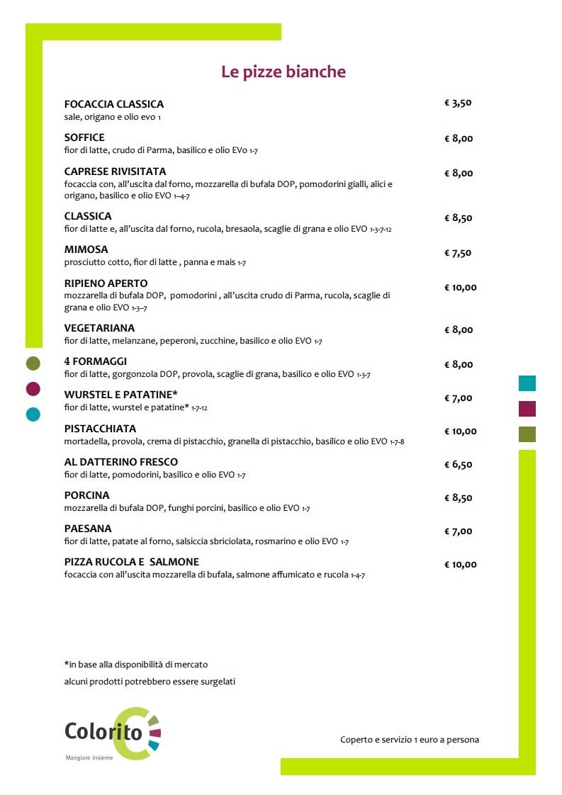 Menu di Colorito 