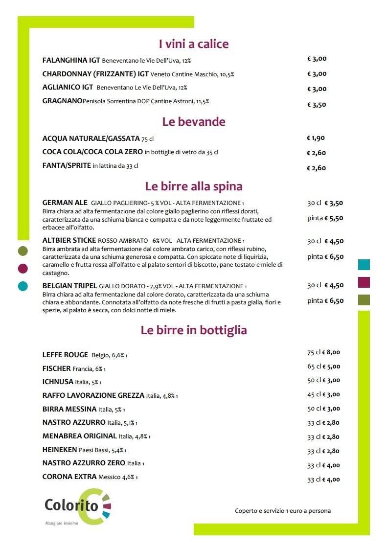 Menu di Colorito 