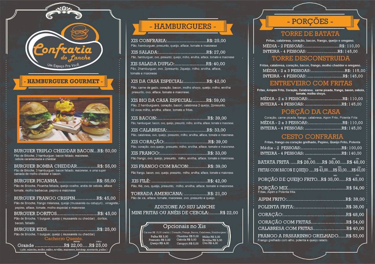 Confraria Do Lanche cardápio