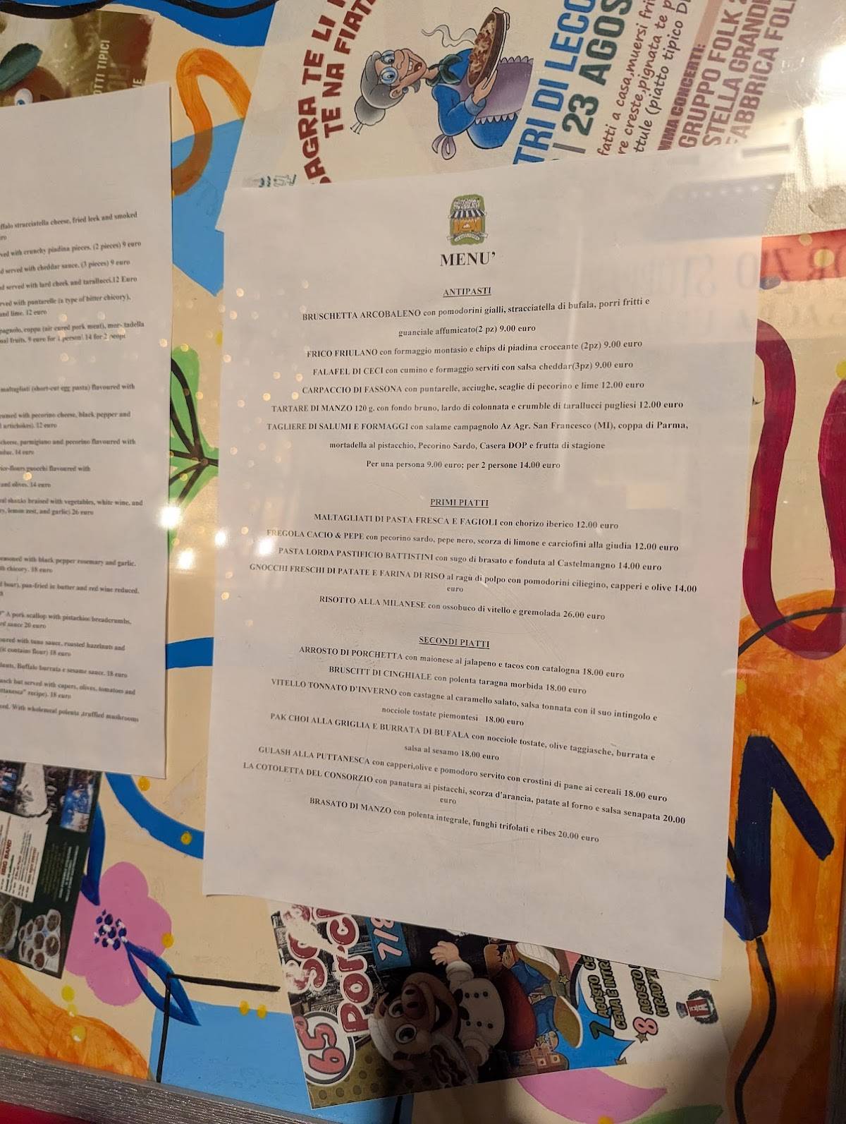 Menu di Consorzio Stoppani - La sagra della Cotoletta 