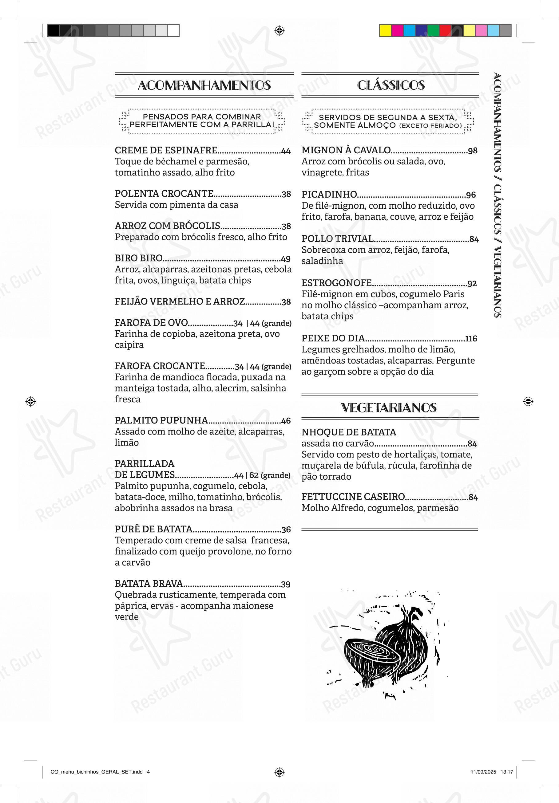 Menu bar para Restaurante Cortés churrascaria