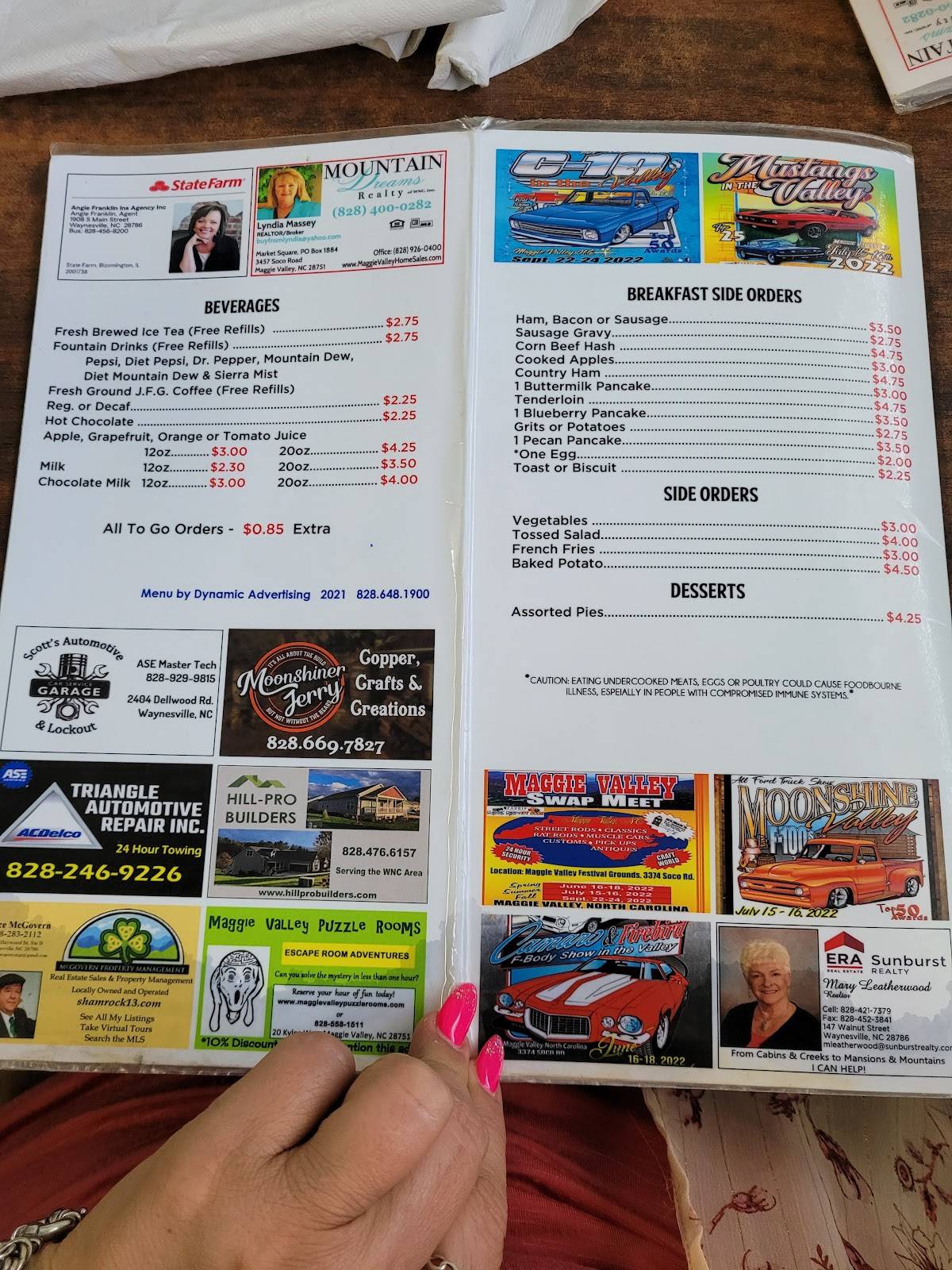 Menu at Country Vittles Family Style Restaurant, Maggie Valley