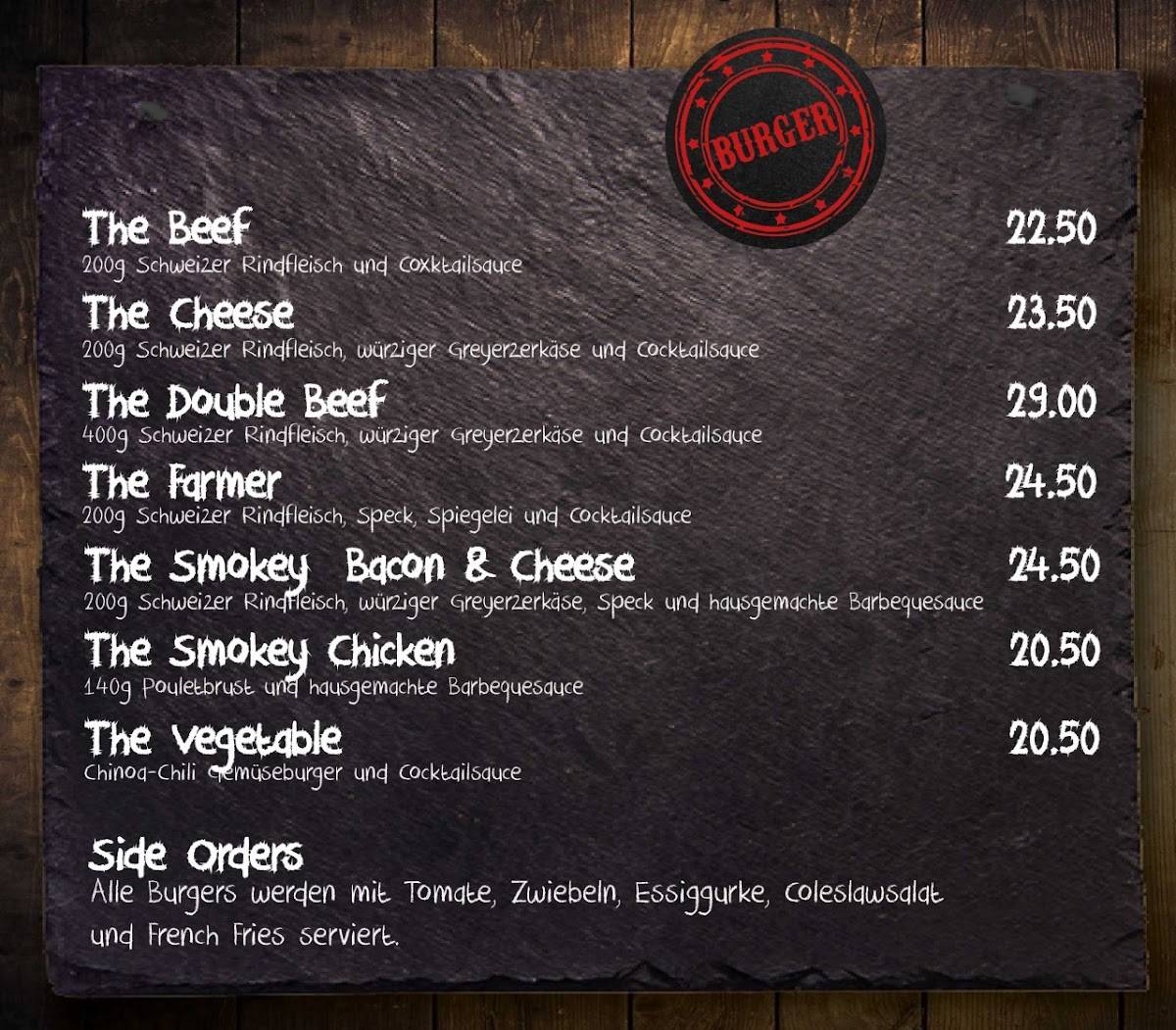 Menu di Cowboys Saloon Bern 