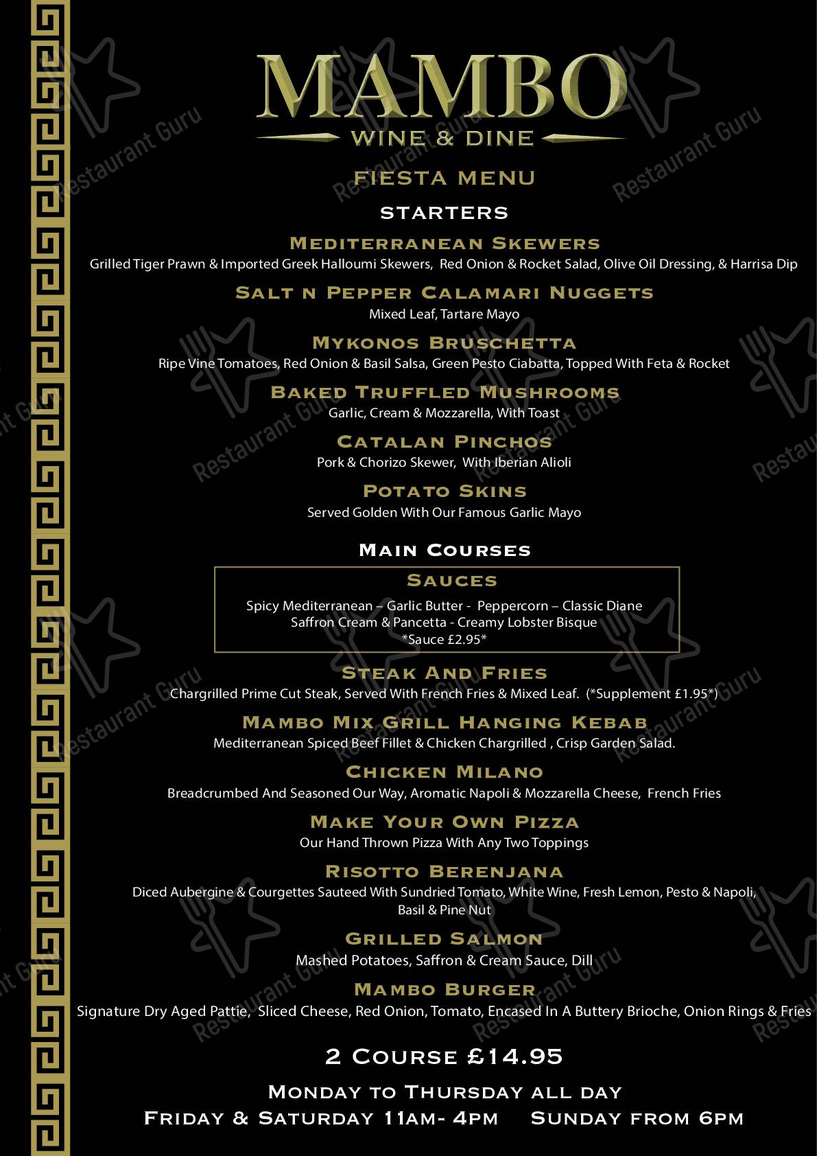Menu at Crab Shack pub & bar, South Shields
