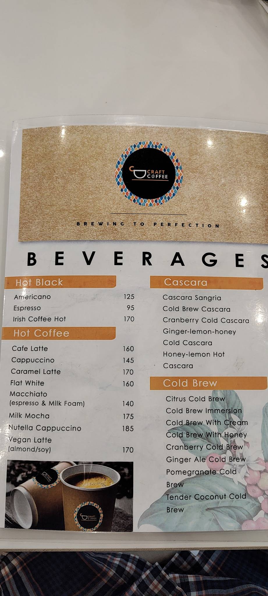 Craft Coffee Infinity Think Tank Salt Lake menu