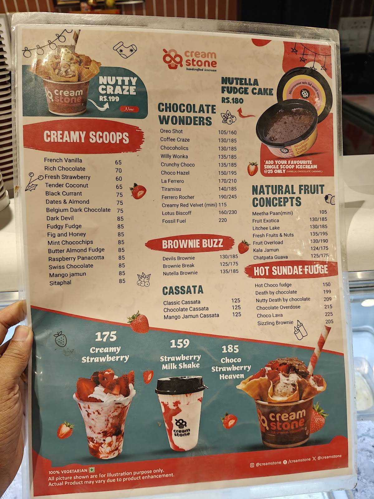 Cream stone menu